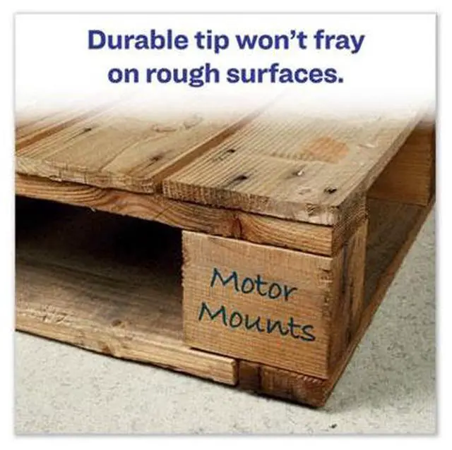 Alt view image 8 of 15 - Avery Marks-A-Lot Regular Desk-Style Permanent Marker Chisel Tip Blue Dozen