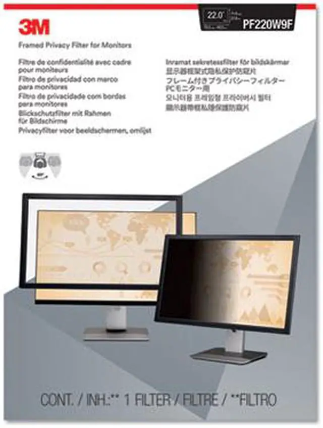 Alt view image 5 of 11 - 3M Framed Privacy Filter for 22 in Monitor, 16:9, PF220W9F
