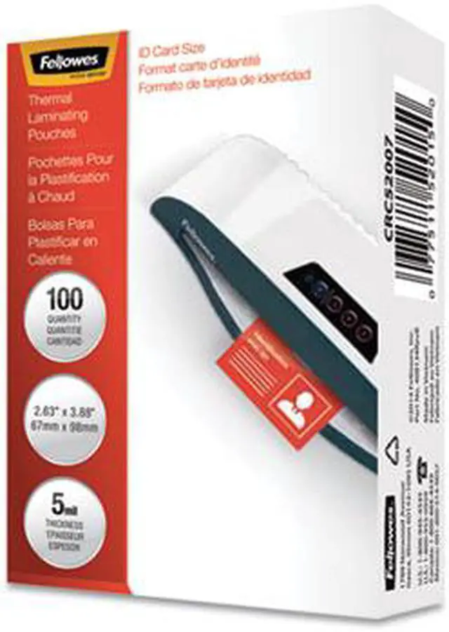 Alt view image 6 of 14 - Fellowes 52015 Laminating Pouches, 5 mil, 2 5/8 x 3 3/8, 100 per Pack
