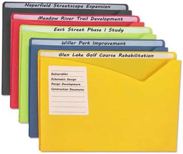 Alt view image 15 of 20 - C-Line Write-On Expanding Poly File Folders 1" Exp. Letter Assorted Colors 10/BX
