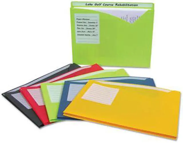 Alt view image 17 of 20 - C-Line Write-On Expanding Poly File Folders 1" Exp. Letter Assorted Colors 10/BX