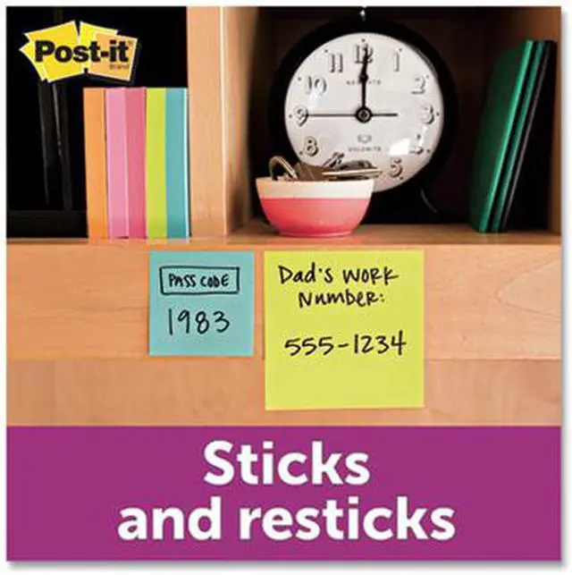 Alt view image 8 of 20 - Post-it Super Sticky Pads in Miami Colors 2 x 2 Miami 90/Pad 8 Pads/Pack 6228SSMIA