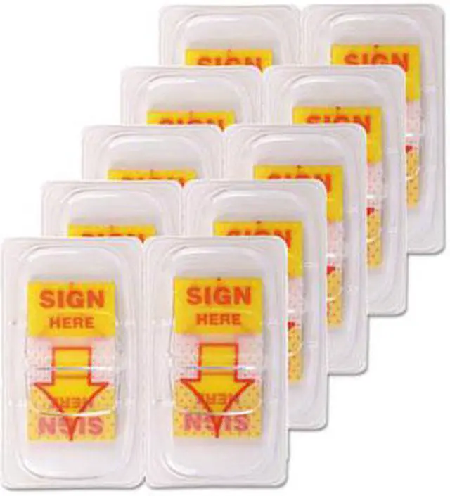 Alt view image 7 of 9 - Universal Deluxe Message Arrow Flags "Sign Here" Yellow 500/Pack 99007