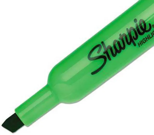 Alt view image 14 of 18 - Sharpie Accent Tank Style Highlighter Chisel Tip Fluorescent Green Dozen 25026