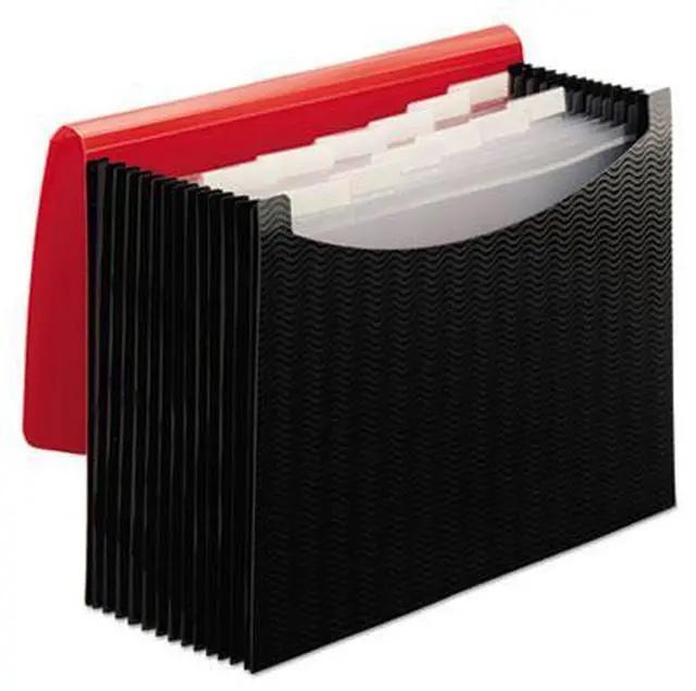 Alt view image 12 of 16 - Smead Poly Frequency Expanding File 12 Pockets Black/Red Flap 70866