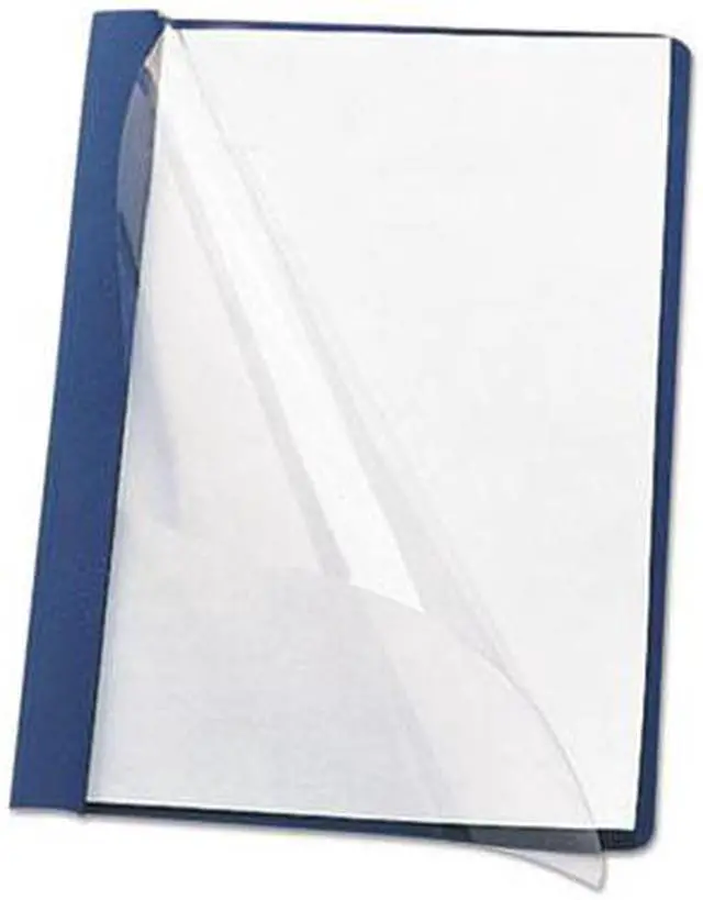 Alt view image 3 of 12 - Smead Poly Report Cover Tang Clip Letter 1/2" Capacity Clear/Dark Blue 25/Box