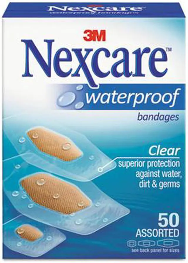 Alt view image 18 of 20 - 3m Nexcare Waterproof, Clear Bandages, Assorted Sizes, 50/Box 43250