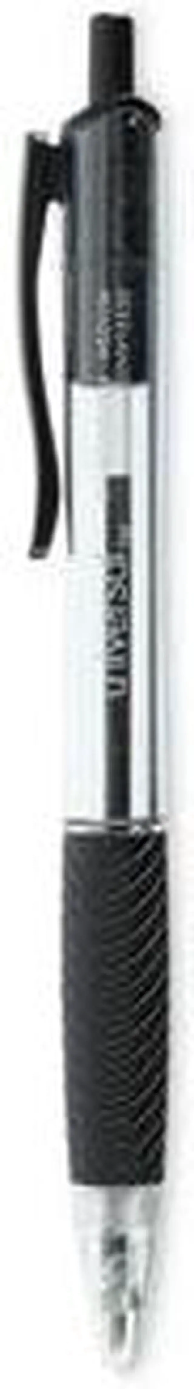 Alt view image 4 of 17 - Universal Comfort Grip Clear Barrel Retractable Ballpoint Pen Black Ink 1mm 48/Set 15533