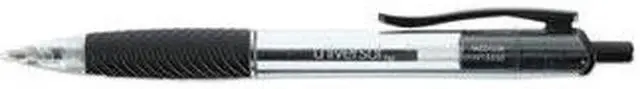Alt view image 6 of 17 - Universal Comfort Grip Clear Barrel Retractable Ballpoint Pen Black Ink 1mm 48/Set 15533