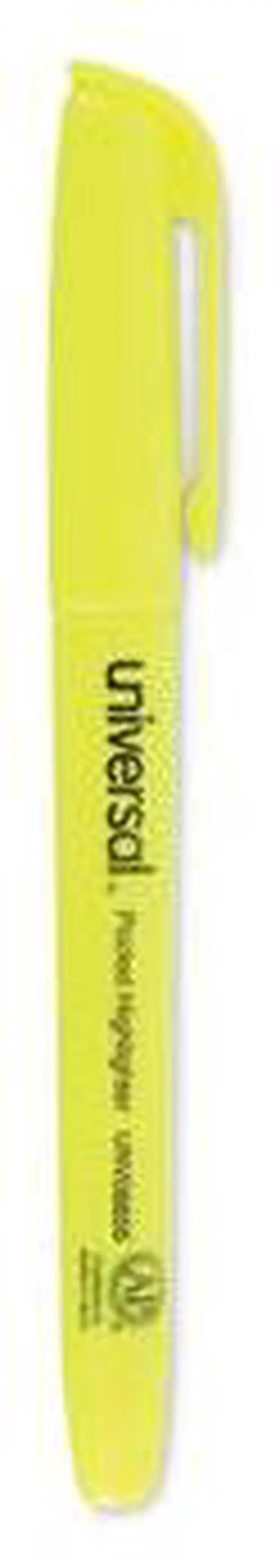 Alt view image 5 of 16 - Universal Pocket Clip Highlighter Chisel Tip Fluorescent Yellow Ink 36/Pack 08856