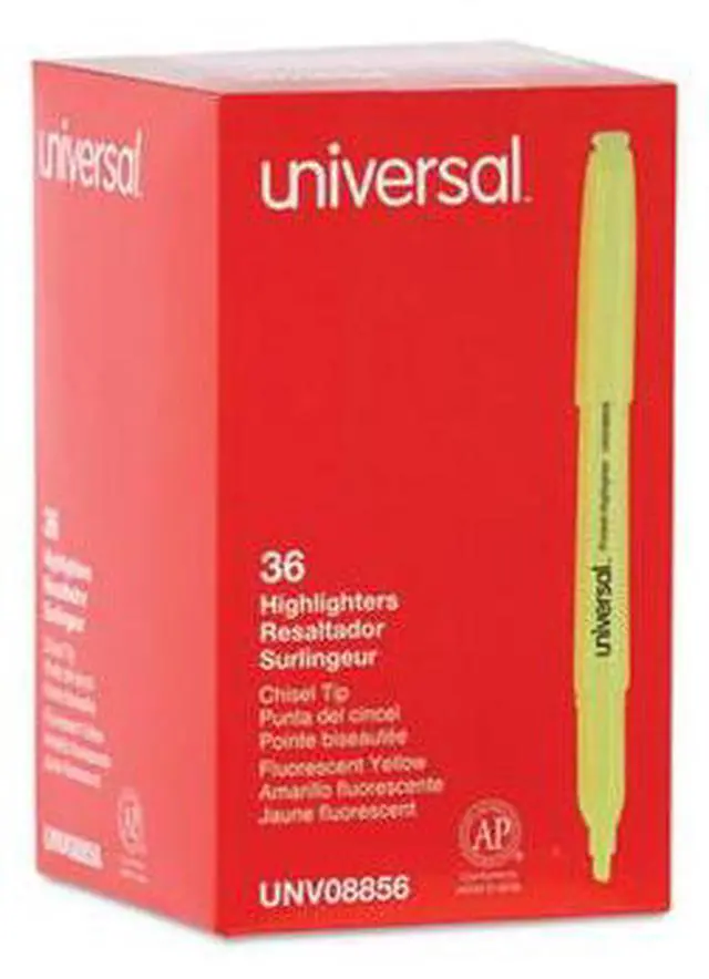 Alt view image 6 of 16 - Universal Pocket Clip Highlighter Chisel Tip Fluorescent Yellow Ink 36/Pack 08856