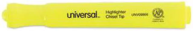 Alt view image 7 of 19 - Universal Desk Highlighter Chisel Tip Fluorescent Yellow 36/Pack 08866