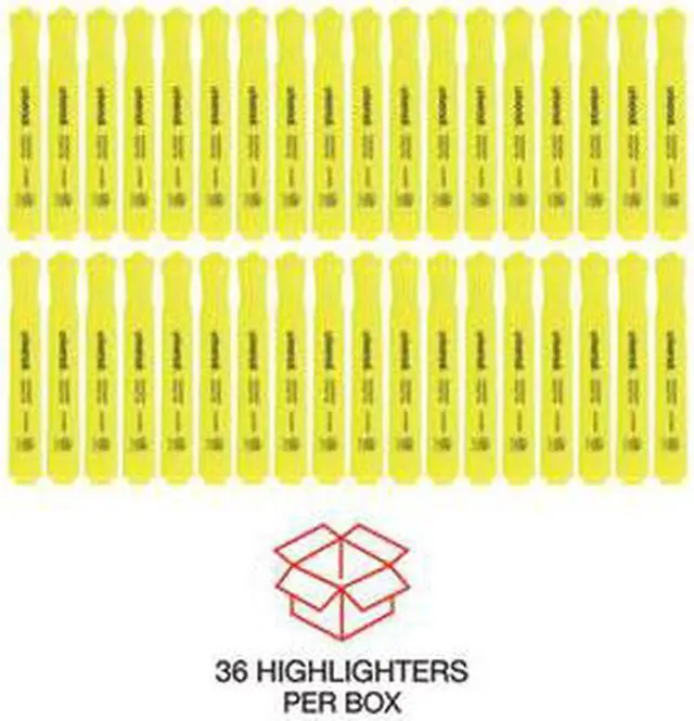 Alt view image 8 of 19 - Universal Desk Highlighter Chisel Tip Fluorescent Yellow 36/Pack 08866