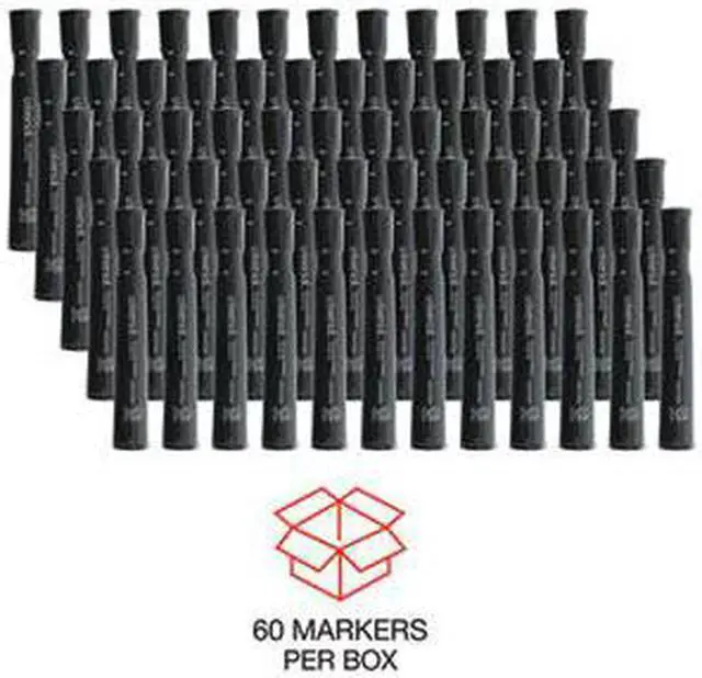 Alt view image 7 of 16 - Universal Chisel Tip Permanent Marker Chisel Black 60 per pack 07054