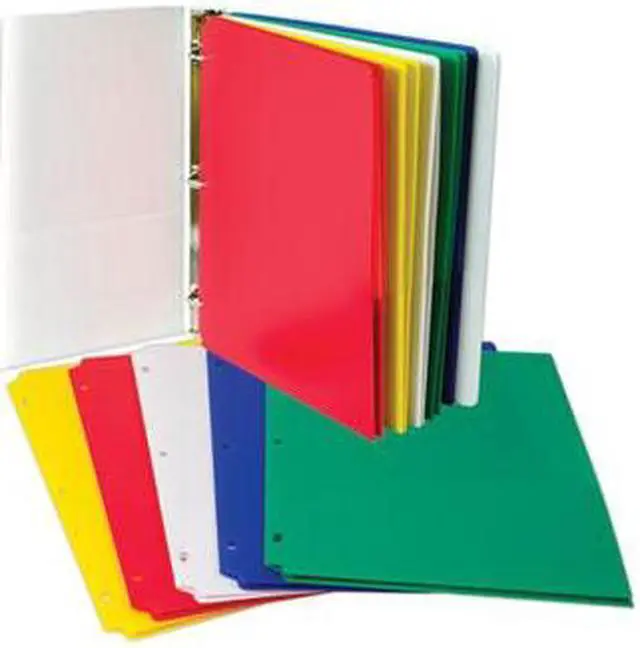 Alt view image 16 of 20 - C-Line Two-Pocket Heavyweight Poly Portfolio Folder 3-Hole Punch Letter Asst 10/PK 32930