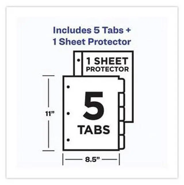 Alt view image 14 of 16 - Avery Clear View Plastic Dividers with Sheet Protector Multicolor 5-Tab Letter 16740