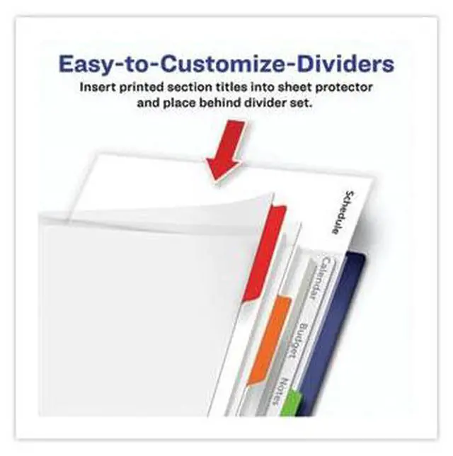Alt view image 13 of 16 - Avery Clear View Plastic Dividers with Sheet Protector Multicolor 5-Tab Letter 16740
