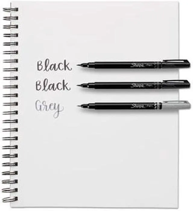 Alt view image 6 of 12 - Sharpie Brush Tip Pens Fine Brush Tip Black 12/PK 2011280