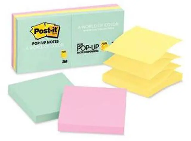 Alt view image 7 of 12 - Post-it Original Pop-up Refill 3 x 3 Assorted Marseille Colors 100-Sheet 6/Pack R330AP