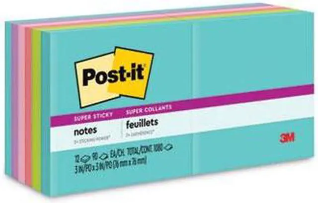 Alt view image 5 of 17 - Post-It Notes Super Sti Pads,Ss,Notes,3"x3",Miami 65412SSMIA