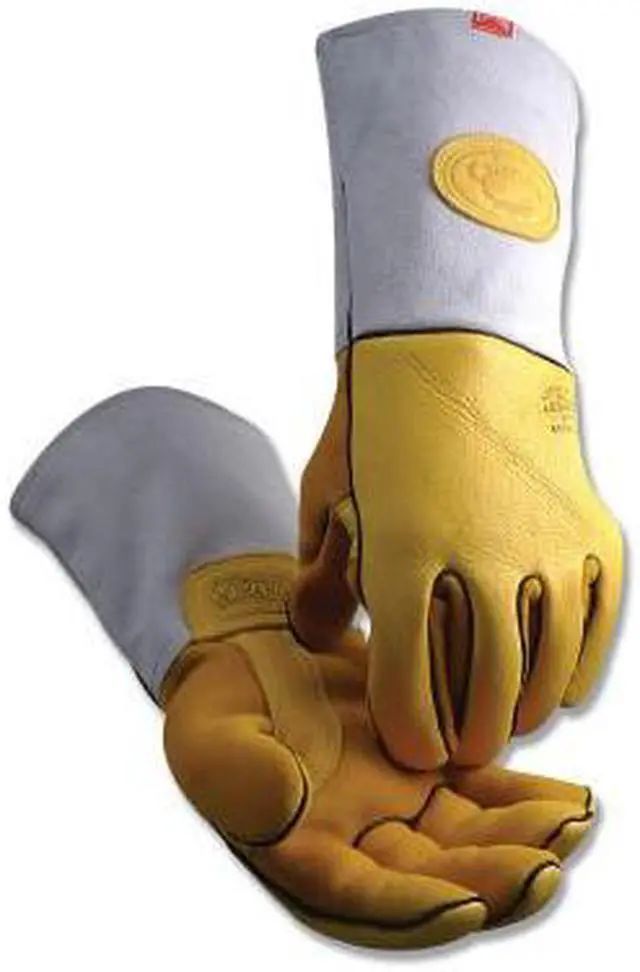 Alt view image 2 of 2 - 1485 Series Gold Elk Grain Heavy-Duty Welding Gloves, Wool, Medium