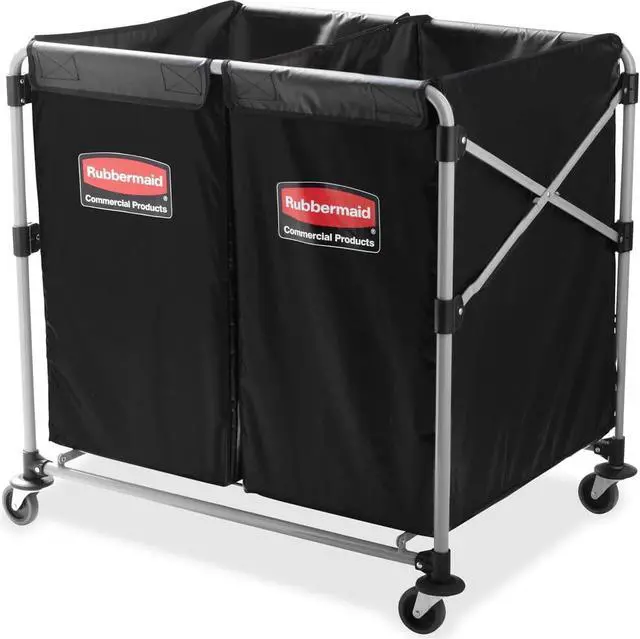 Alt view image 7 of 11 - Rubbermaid Commercial Collapsible X-Cart Steel 2 to 4 Bushel Cart 24 1/10w x 35