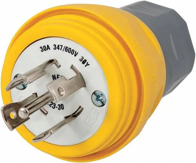 Main image of HUBBELL WIRING DEVICE-KELLEMS HBL28W83 Watertight Locking Plug, L23-30P, 30 A,