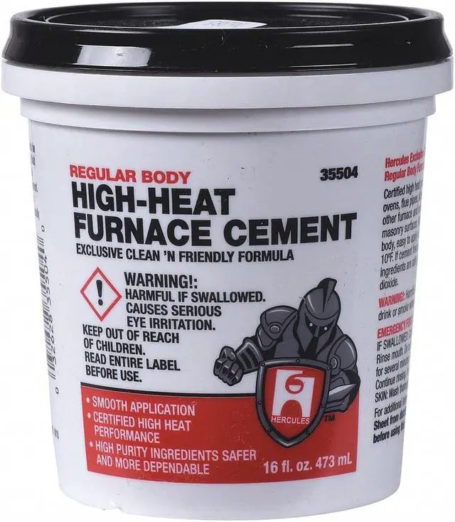 Alt view image 2 of 2 - HERCULES 35504 Furnace Cement,High Temperature,1 pt.