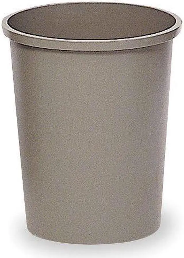 Alt view image 2 of 3 - RUBBERMAID FG294700GRAY 11 gal. LLDPE Round Trash Can, Gray