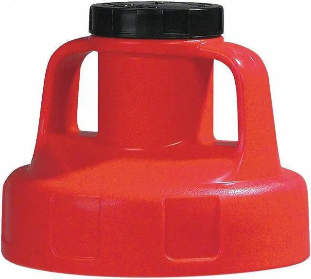 Alt view image 2 of 2 - OIL SAFE 100208 Utility Lid,w/2 In Outlet,HDPE,Red