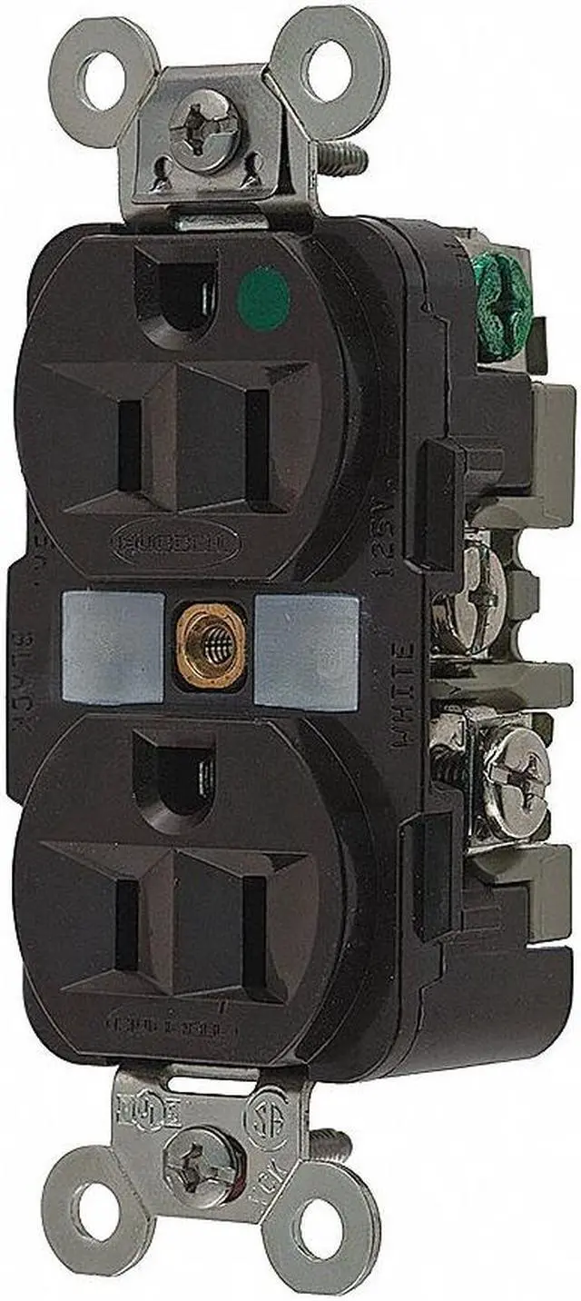 Main image of HUBBELL WIRING DEVICE-KELLEMS HBL8200 Straight Blade Receptacle, 5-15R, 15 A,
