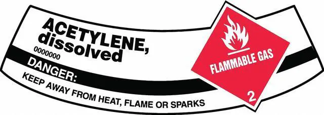 Alt view image 2 of 3 - ACCUFORM MCSLACR Cylinder Label,5-1/4x2 In.,Acetylene