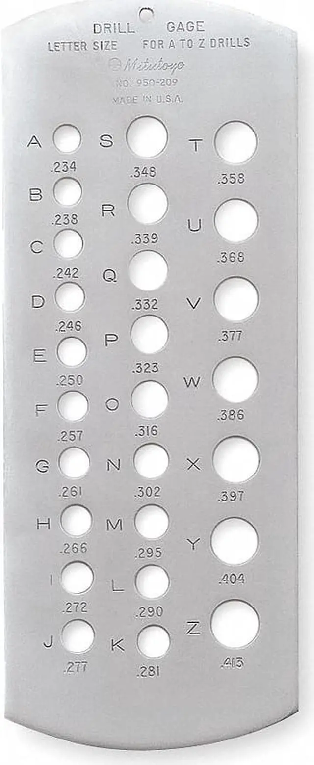 Alt view image 2 of 3 - Drill Gage, Letter, A to Z Measuring Range (In.), Drill Size A to Z Graduations