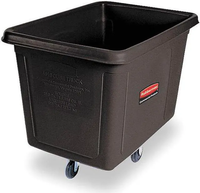 Alt view image 2 of 2 - RUBBERMAID FG461900BLA Cube Truck,3/4 cu. yd.,600 lb. Cap,Black
