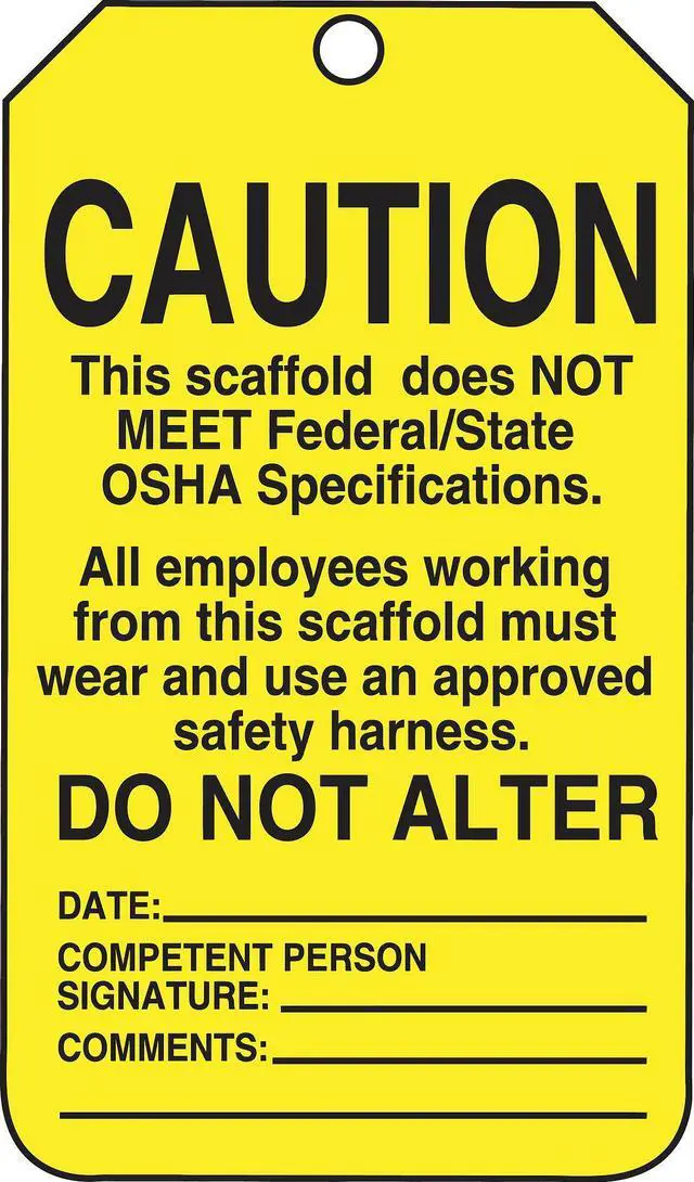 Alt view image 2 of 6 - ACCUFORM TSS102PTP Caut Tag,5-7/8 x 3-3/8 In,Bk/Yel,PK25