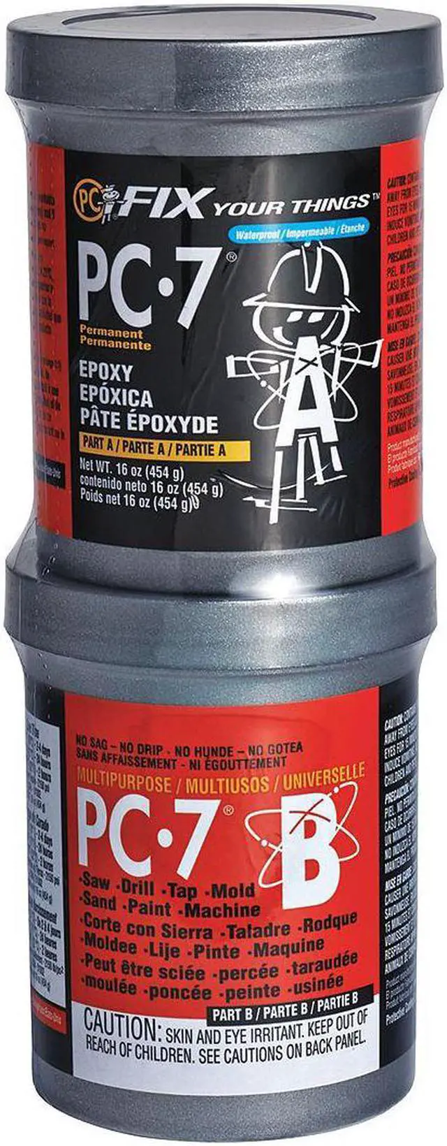 Alt view image 3 of 4 - PC PRODUCTS 167779 Instant Adhesive, PC-7 Series, Clear, 1 oz, Bottle, 1:01 Mix