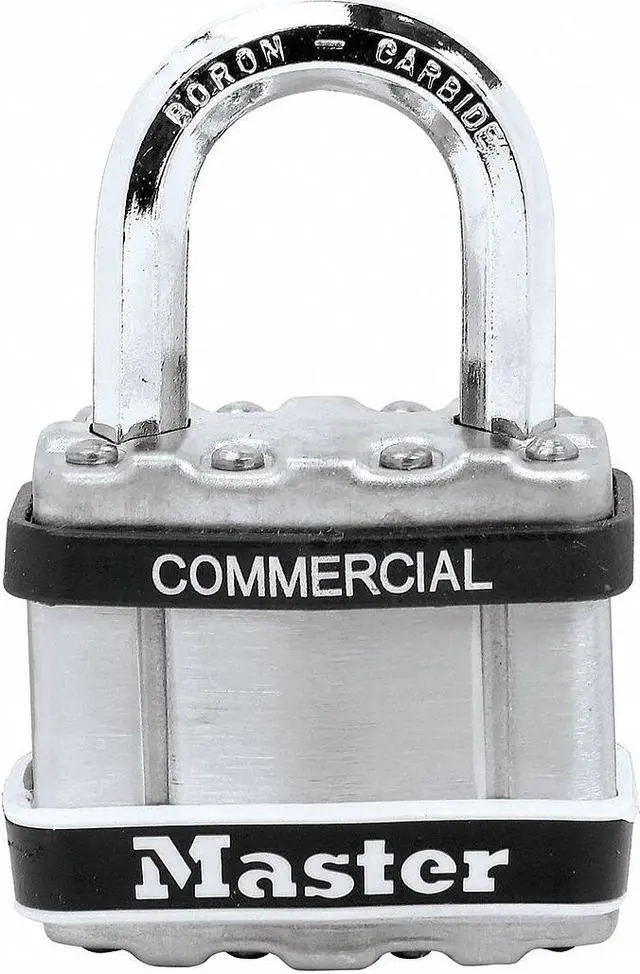 Main image of Alike-Keyed Padlock, Extended Shackle Type, 1" Shackle Height, Silver