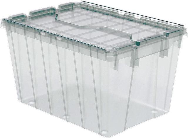 Akro-Mils Attached Lid Containers: 65 lb. Capacity:Boxes:Bins