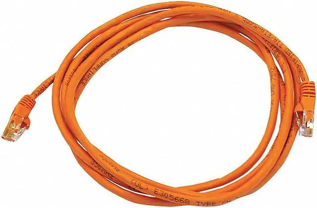 Main image of Monoprice Cat5e Ethernet Patch Cable - 7 Feet - Orange | Network Internet Cord - RJ45, Stranded, 350Mhz, UTP, Pure Bare Copper Wire, 24AWG