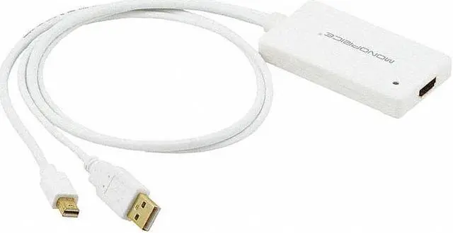 Alt view image 5 of 6 - Monoprice Mini Displayport 1.1 Male and USB Male Audio to HDMI Female Converting Adapter | 1080p, 2-Channel Audio