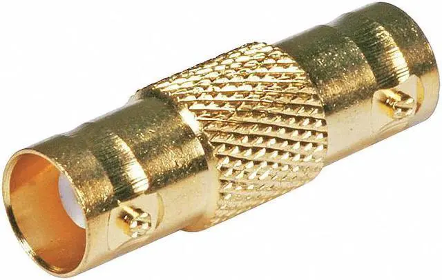 Alt view image 3 of 6 - Monoprice 2-Port Coaxial Audio/Video Adapter, Gold Gold   4128
