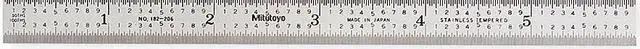 Alt view image 2 of 3 - MITUTOYO 182-206 Steel Rule,Rigid,6In,50/100ths/0.5/1mm