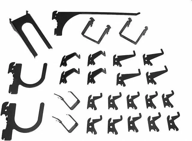 Alt view image 2 of 4 - WALL CONTROL 35-K-DLXBK Slotted Tool Board Hook Kit,26 Piece,Blk