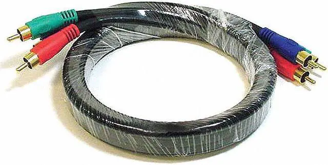 Alt view image 4 of 5 - Monoprice 3ft 22AWG 3-RCA Component Video/Audio RG-59/U Coaxial Cable - Black
