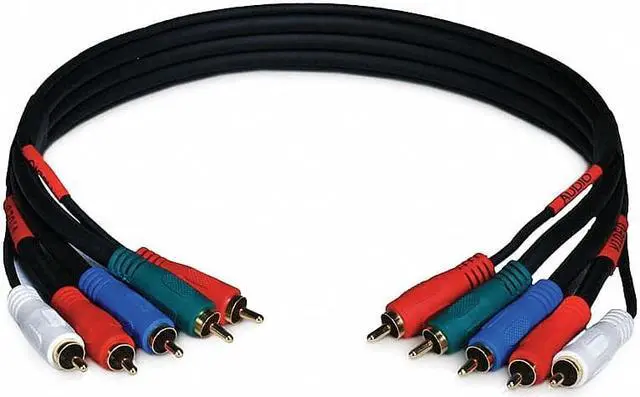 Alt view image 4 of 5 - Monoprice 1.5ft 22AWG 5-RCA Component Video/Audio Coaxial Cable (RG-59/U) - Black