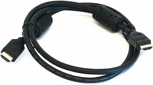 Alt view image 2 of 20 - Monoprice High Speed HDMI Cable - 4 Feet - Black, 4K @ 24Hz, HDR, 18Gbps, YUV 4:4:4, 28AWG - Select Series