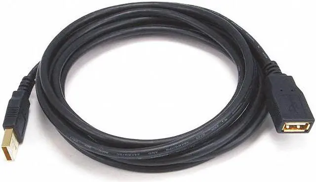 Alt view image 9 of 18 - Monoprice USB 2.0 Extension Cable - 10 Feet - Black | Type-A Male to USB Type-A Female, 28/24AWG, Gold Plated Connectors