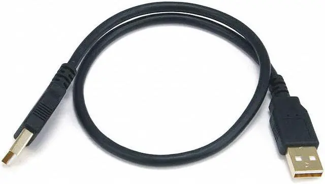 Alt view image 8 of 9 - Monoprice USB 2.0 Cable - 1.5 Feet - Black | USB Type-A Male to USB Type-A Male, 28/24AWG, Gold Plated for Data Transfer Hard Drive Enclosures, Printers, Modems, Cameras and More!