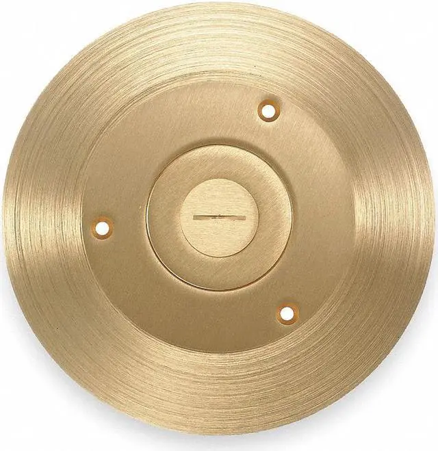 Alt view image 2 of 5 - Hubbell Wiring Device-Kellems Floor Box Cover,Round,6-1/4 in.,Brass  SF2525