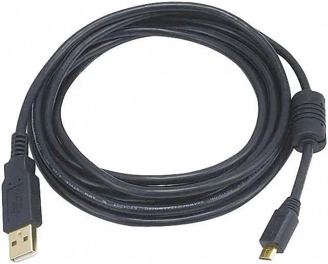Alt view image 5 of 12 - Monoprice USB 2.0 Cable - 10 Feet - Black | USB Type-A Male to Micro Type-B 5-pin Male 28/24AWG Cable with Ferrite Core, Gold Plated